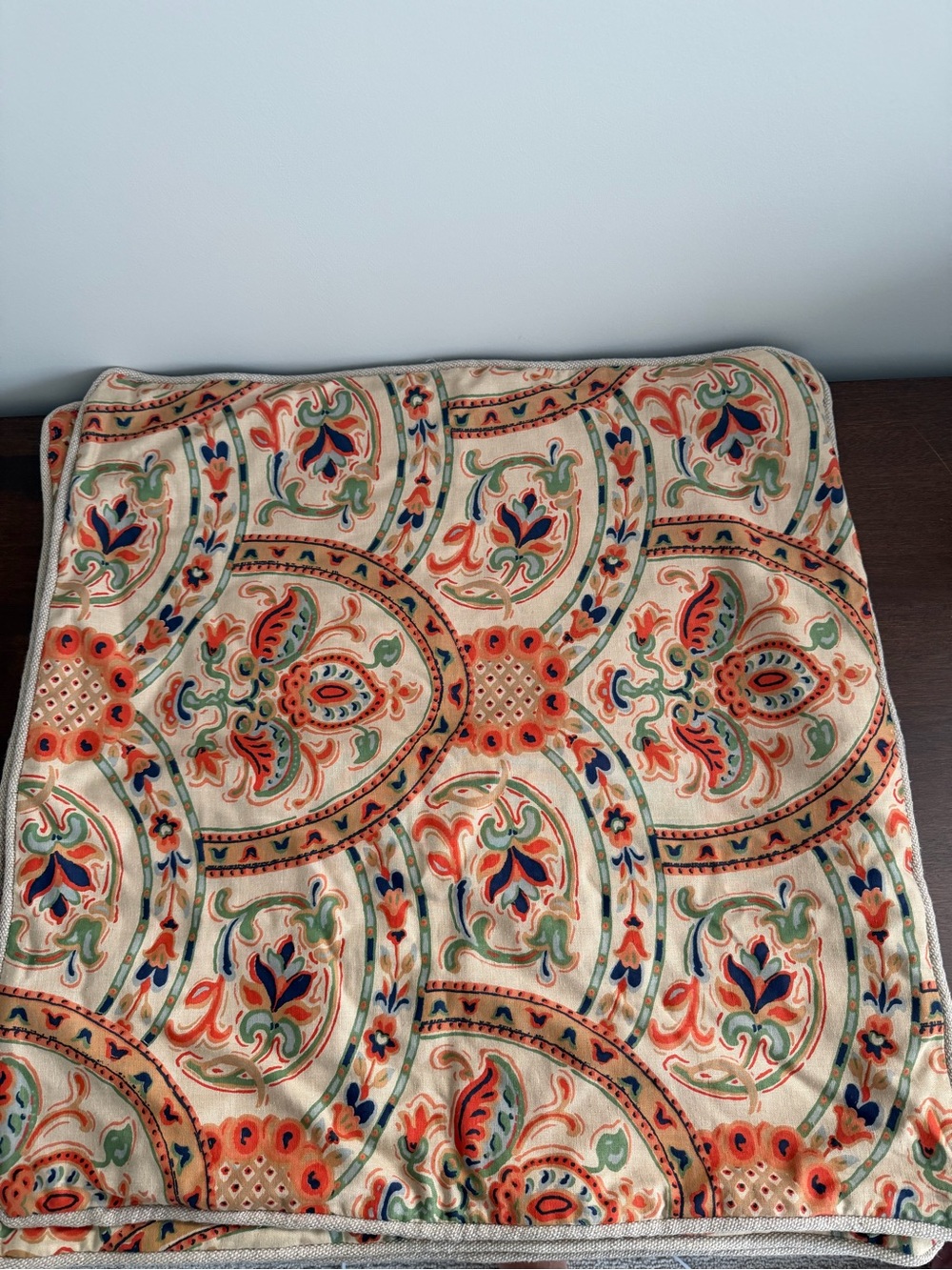 Pottery Barn SET OF 3 Paisley Cotton pillow covers- Multicolor size 24”x24” NWT